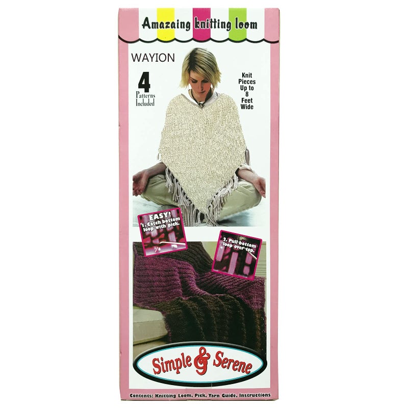 WAYION 55" Afphgan Serenity Loom Knitting Board Weave Loom Kit with Step by Step Instructions Great for The Experienced Loom Knitter(Blue/Pink) (Pink) - Image 4